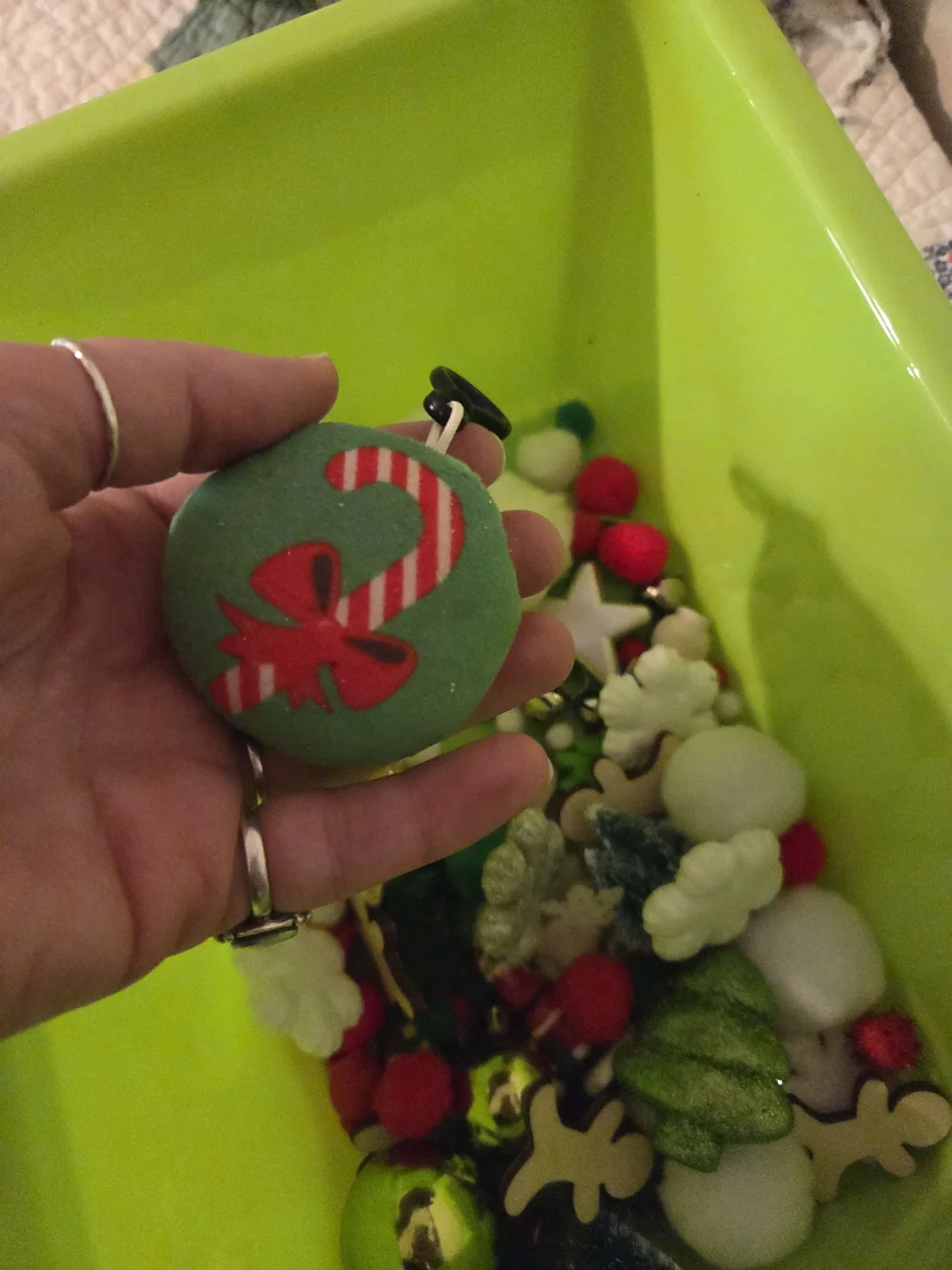 Fun bad of crinkle red paper & Christmas themed sensory bin add ins No Bin Inclu